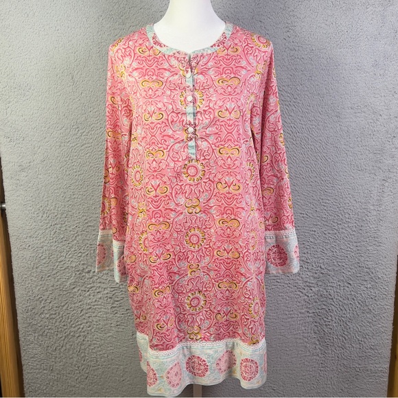 Oscar de la Renta Dresses & Skirts - Oscar De La Renta Dress Womens XS Multicolor Henley Neck Preppy Casual Cotton